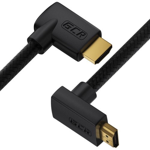 Кабель GCR 1.0m HDMI 2.0, M правый угол/M верхний угол, черный нейлон, HDR 4:2:2, Ultra HD, 4K 60 fps 60Hz/5K*30Hz, 3D, AUDIO, 18.0 Гбит/с, 28/28 AWG, GCR-53286 GCR-53286