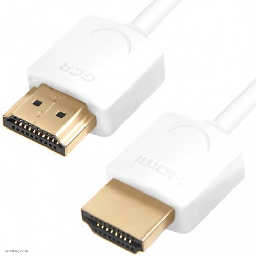 Ультратонкий кабель GCR HDMI2.0 для AppleTV, SLIM, 1.5m, белый, OD3.8mm, HDR 4:2:0, Ultra HD, 4K60Hz, 18.0 Гбит/с, 32/32 AWG GCR-51480