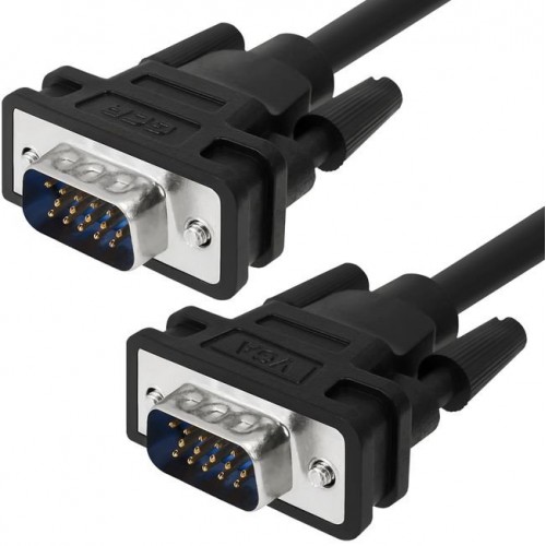 Кабель Greenconnect SVGA 1.0m чёрный, OD6.0mm. 15M / 15M GCR-VM2VM1-1.0m, 28/28 AWG, двойной экран GCR-VM2VM1-1.0m