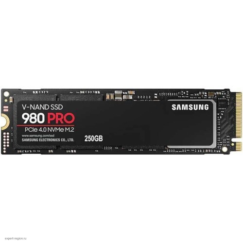 Твердотельный накопитель Samsung SSD 250GB 980 PRO, V-NAND 3-bit MLC, Elpis, M.2 (2280) PCIe Gen 4.0 x4, NVMe 1.3c, R6400/W2700,  IOPs 500 000/600 000