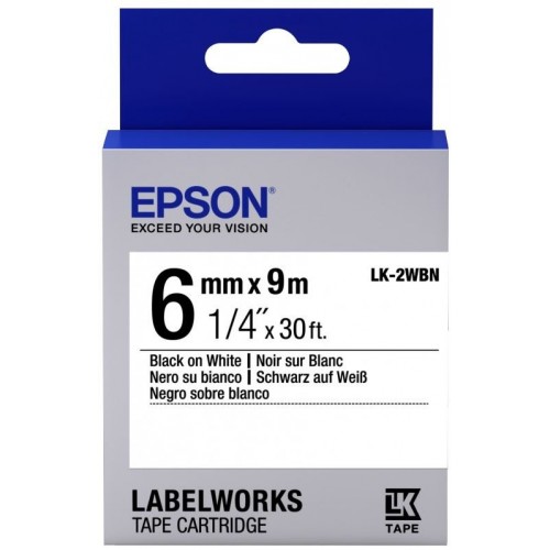Лента Epson Tape LK-2WBN Blk/Wht 6/9 C53S652003