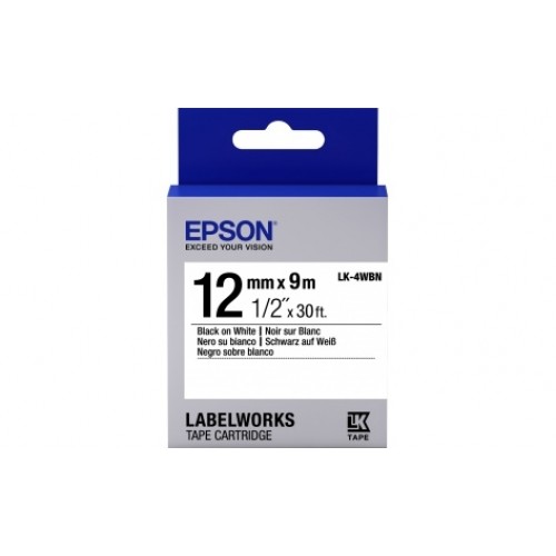 Лента Epson LK-4WBN9 Std Blk/Wht 12/9 C53S654021