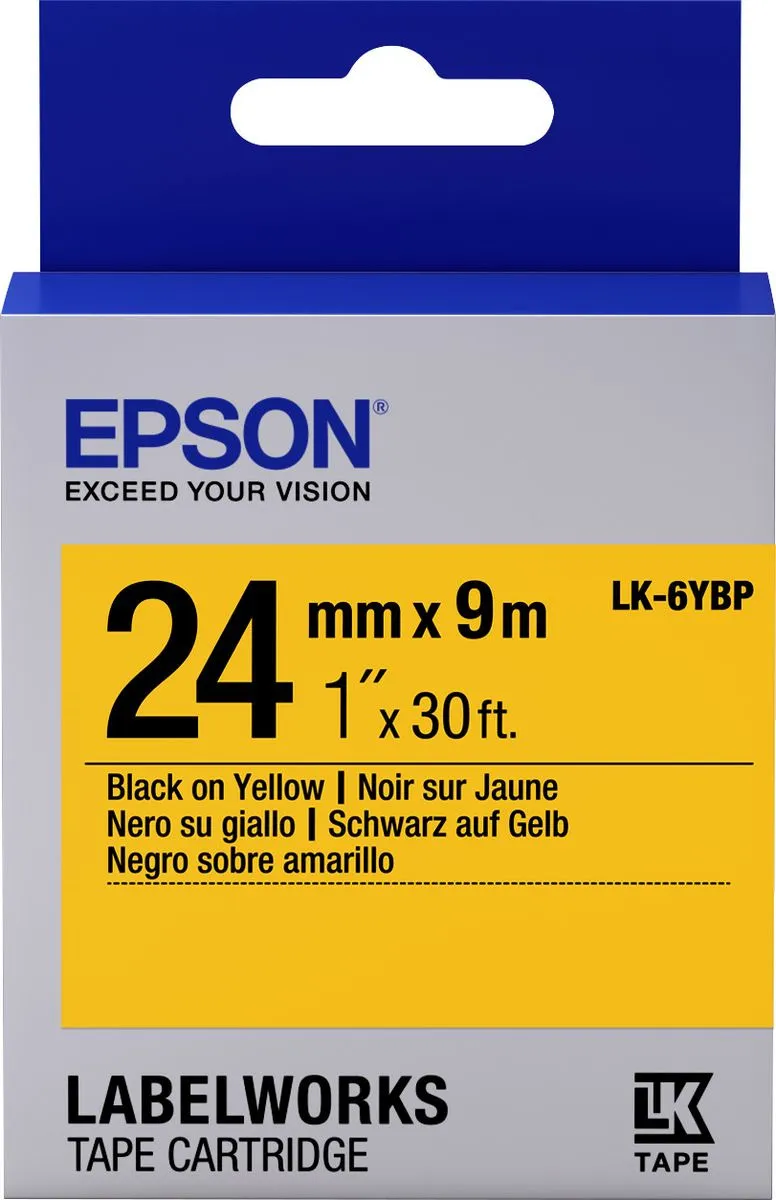 Лента Epson Tape LK-6YBP  Pastel Blk/Yell 24/9 C53S656005