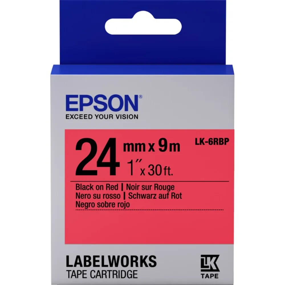 Лента Epson Tape LK-6RBP Pastel Blk/Red 24/9 C53S656004