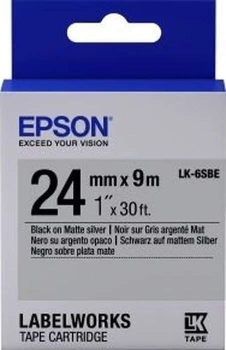 Лента Epson Tape LK-6SBE Matte Blk/MattSiv 24/9 C53S656009