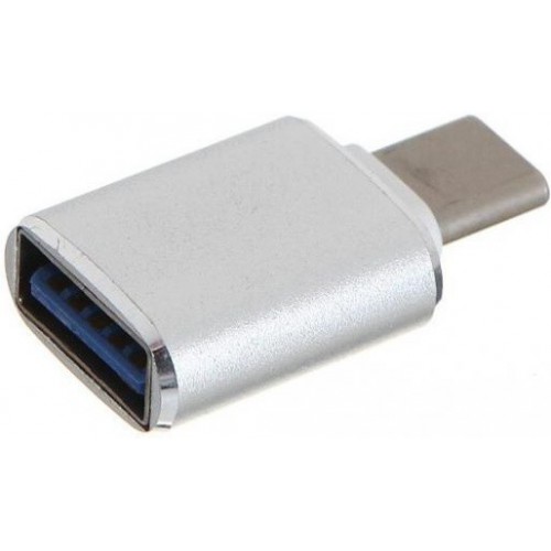 Переходник GCR USB Type C на USB 3.0, M/AF, серебряный, GCR-52302