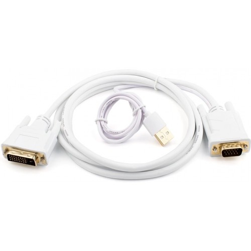 Кабель DVI-VGA 1.8 m (DVI-D с чипом, белый, в пакете) AT9505