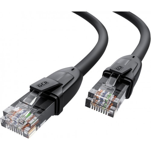 Патч-корд прямой GCR 0.5m UTP кат.6, черный, 24 AWG, литой, ethernet high speed 1 Гбит/с, RJ45, T568B GCR-52524