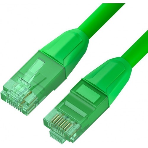 Патч-корд прямой GCR 1.0m LSZH UTP кат.6, зеленый, 24 AWG, литой без фиксатора, ethernet high speed, RJ45, T568B GCR-52766