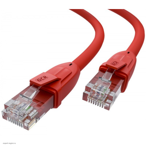 Патч-корд прямой GCR 5.0m UTP кат.6, красный, 24 AWG, литой, ethernet high speed, RJ45, T568B GCR-52531