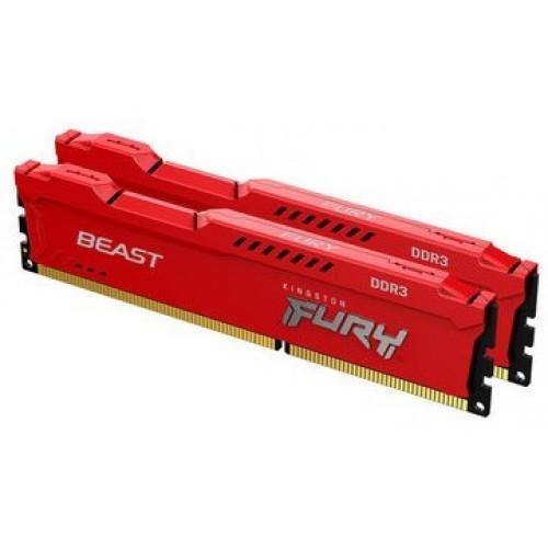 Память оперативная Kingston 8GB 1600MHz DDR3 CL10 DIMM (Kit of 2) FURY Beast Red KF316C10BRK2/8
