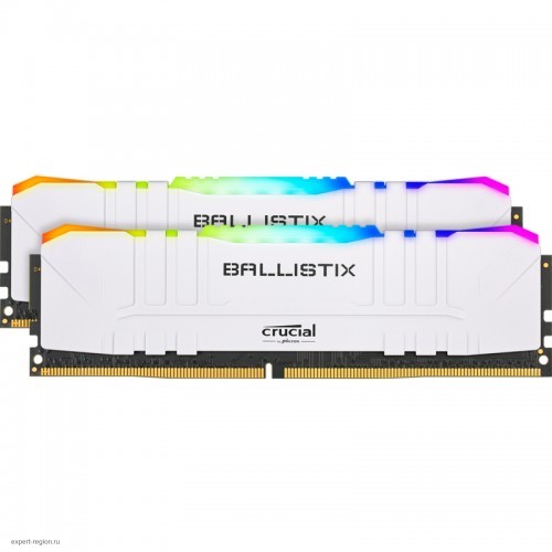 Память оперативная Crucial 16GB Kit (8GBx2) DDR4 3200MT/s CL16 Unbuffered DIMM 288 pin Ballistix White RGB BL2K8G32C16U4WL