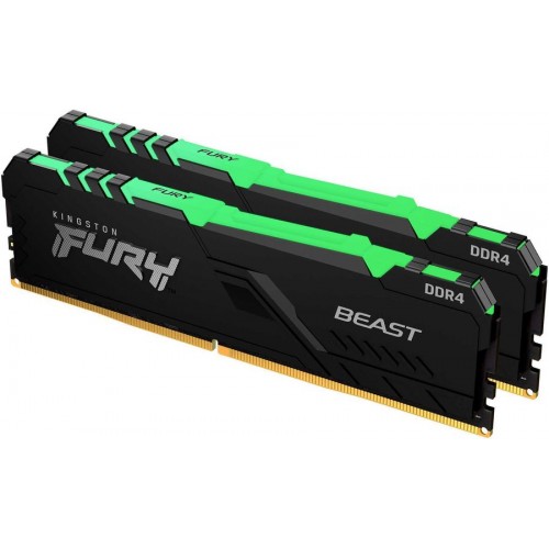 Память оперативная Kingston 16GB 3000MHz DDR4 CL15 DIMM (Kit of 2) FURY Beast RGB KF430C15BBAK2/16