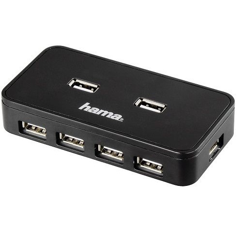 Хаб USB 2.0 Hama Active1:7 7порт. черный (00039859)