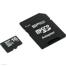 Флеш Карта Памяти (MicroSDHC) 16GB Silicon Power Elite class 10 UHS-I  40/10 MB/s + SD адаптер