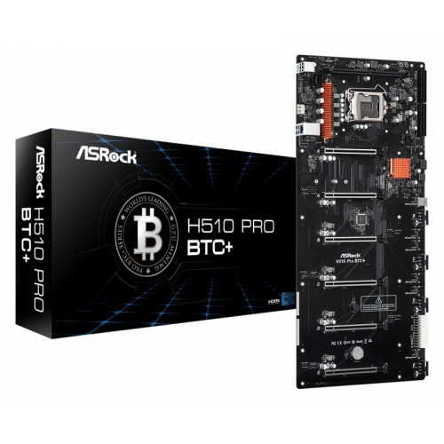 Материнская плата Asrock H510 PRO BTC+ Soc-1200 Intel H510 1xDDR4 ATX GbLAN+HDMI