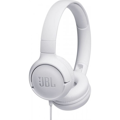 Наушники накладные с микрофоном JBL T500 1.2м, цвет белый