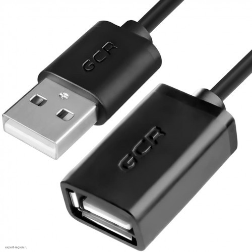 Удлинитель Greenconnect USB 2.0  1.8m черный, AM / AF, 28/28 AWG, экран, армированный, морозостойкий, GCR-50567