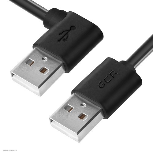 Кабель Greenconnect 1.0m USB 2.0, AM угловой/AM, 28/28 AWG, экран, армированный, морозостойкий, GCR-AUM5M-1.0m