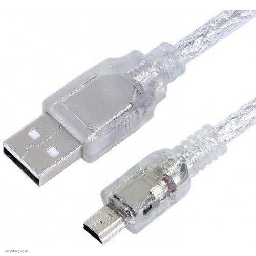 Кабель Greenconnect 3.0m USB 2.0, AM/mini 5P, прозрачный, 28/28 AWG, экран, армированный, морозостойкий, GCR-50795 GCR-50795