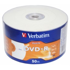 Диск DVD-R Verbatim 4.7Gb 16x bulk (50шт) Printable (43793)