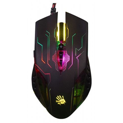 Мышь A4TECH Bloody Q51 игровая, оптическая, проводная, USB, черный и рисунок