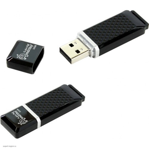 Накопитель USB 2.0 Flash Drive 32Gb Smartbuy Quartz series Black (SB32GBQZ-K)
