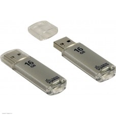Накопитель USB 2.0 Flash Drive 16Gb Smartbuy V-Cut Silver