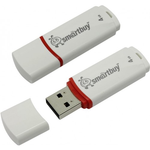 Накопитель USB 2.0 Flash Drive 4Gb Smartbuy Crown White (SB4GBCRW-W)
