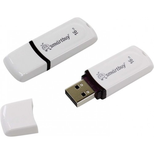 Накопитель USB 2.0 Flash Drive 16Gb Smartbuy Paean White (SB16GBPN-W)