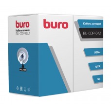 Кабель сетевой Buro UTP 4 пары cat5E solid 0.42мм Cu 305м серый