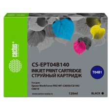 Картридж струйный Cactus CS-EPT04B140 черный (120мл) для Epson WorkForce Pro WF-C8190, WF-C8690