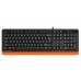 Клавиатура A4TECH Fstyler FKS10, USB, черный оранжевый