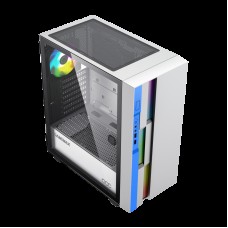 Корпус GameMax Brufen C3 WB, ATX, Midi-Tower, USB 3.1, белый/голубой, Без БП