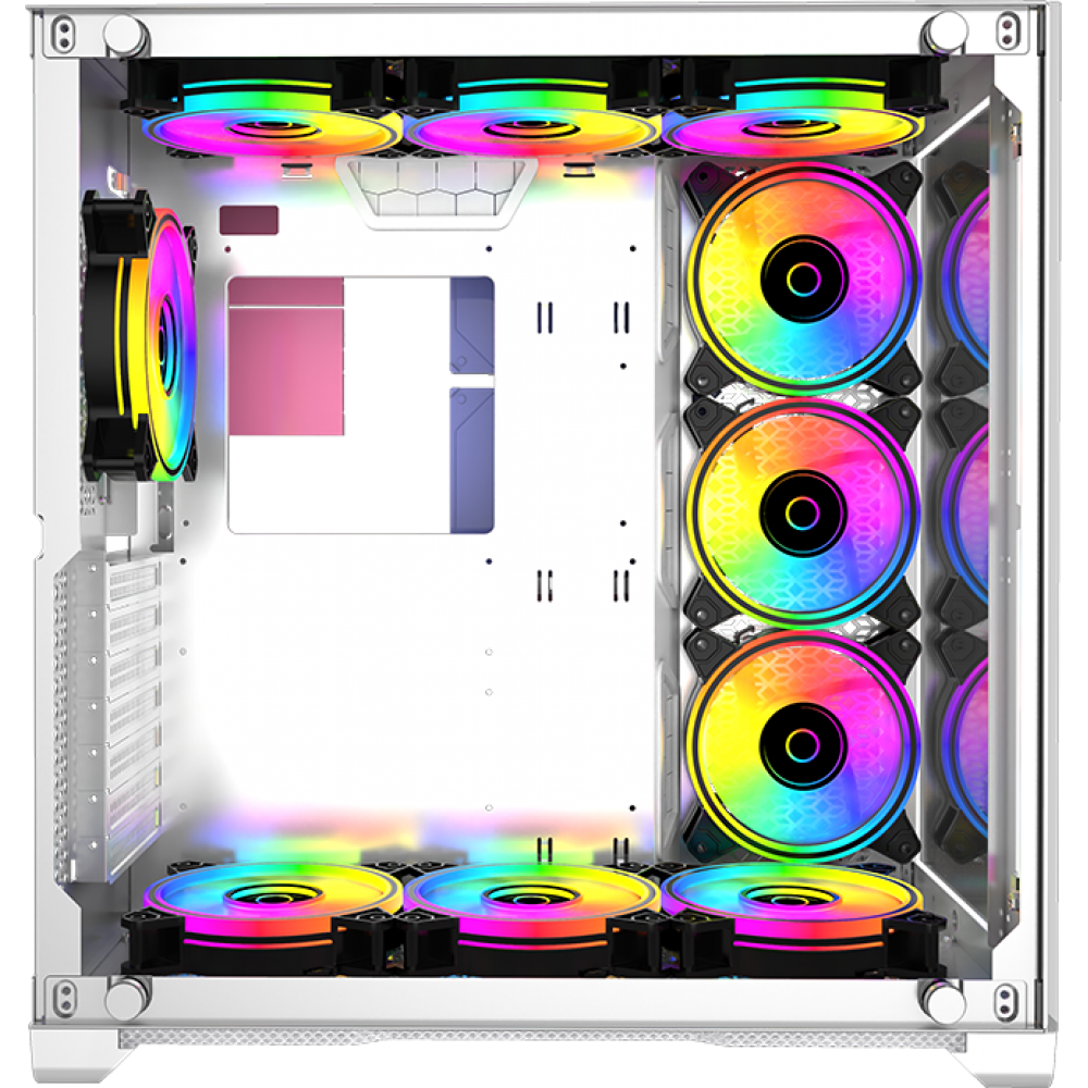 Powercase vision white cvwa. Корпус POWERCASE Vision White. Корпус POWERCASE Vision White, Tempered Glass, 4х 120mm 5-Color Fan, белый, ATX (CVWA-l4). POWERCASE Vision White CVWA-l4. Корпус: POWERCASE Vision White Mini.