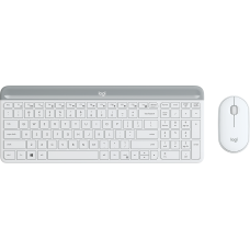 Клавиатура + мышь Logitech Combo MK470 клав:белый/серый мышь:белый USB беспроводная slim