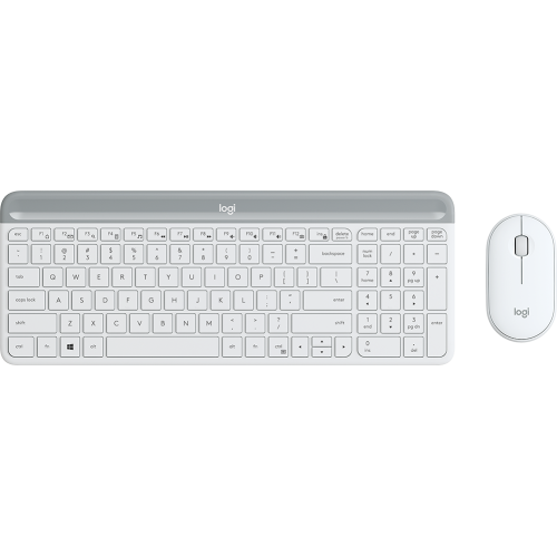 Клавиатура + мышь Logitech Combo MK470 клав:белый/серый мышь:белый USB беспроводная slim