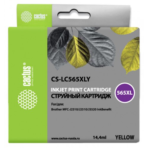 Картридж струйный Cactus CS-LC565XLY желтый (14.4мл) 