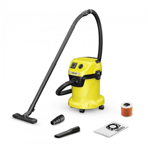 Строительный пылесос Karcher WD 3 P V-17/4/20 1000Вт (уборка: сухая/сбор воды) желтый