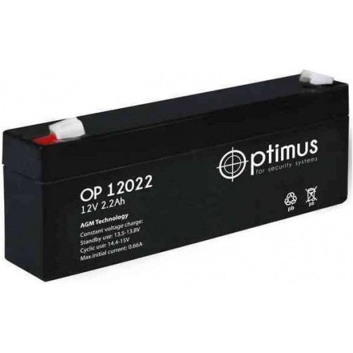 Аккумулятор свинцово-кислотный AGM Optimus OP 12022 (2.2 A\\ч, 12В)