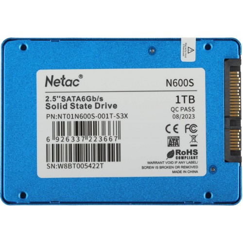 Твердотельный накопитель SSD Netac 1Tb N600S, 2.5", SATA3
