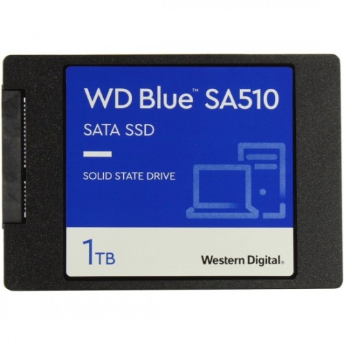 Диск SSD 1Tb SATA 2.5\" WD Blue SA510 WDS100T2B0A, 7мм, 400TBW