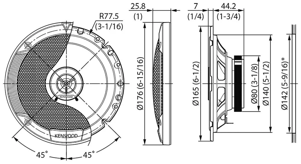 Автоколонки KENWOOD KFC-S1766