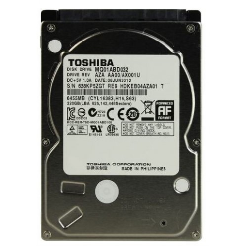Жесткий диск 2.5" TOSHIBA 320Gb SATA II, 8 Mb, 5400 rpm (MQ01ABD032)