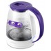 Чайник электрический Kitfort КТ-6167 1.8л. 2200Вт белый/фиолетовый корпус: стекло/пластик