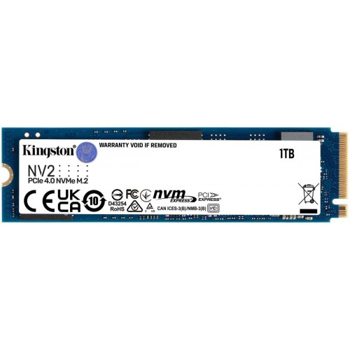 1TB SSD Kingston (SNV2S/1000G) NV2 M.2, PCI-e 4.0, 2280, NVMe (чт.3500MB/s, зап.2100MB/s)