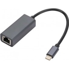 Адаптер Bion USB-C->RJ-45 1000Mbps Ethernet, Aluminum Shell, 0.15м