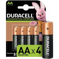 Аккумулятор Duracell Rechargeable, AA, 2.5 Ач, 4шт.