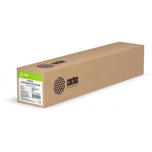Бумага Cactus CS-PC120-106730 42\"(A0+) 1067мм-30м/120г/м2/белый матовое универсальная (с покрытием)