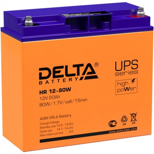 Аккумулятор Delta HR 12v 80Ah W HR 12-80 